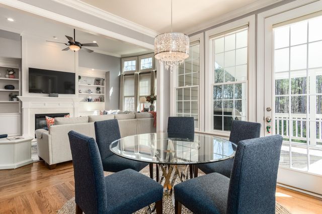 A huge kitchen with massive windows.